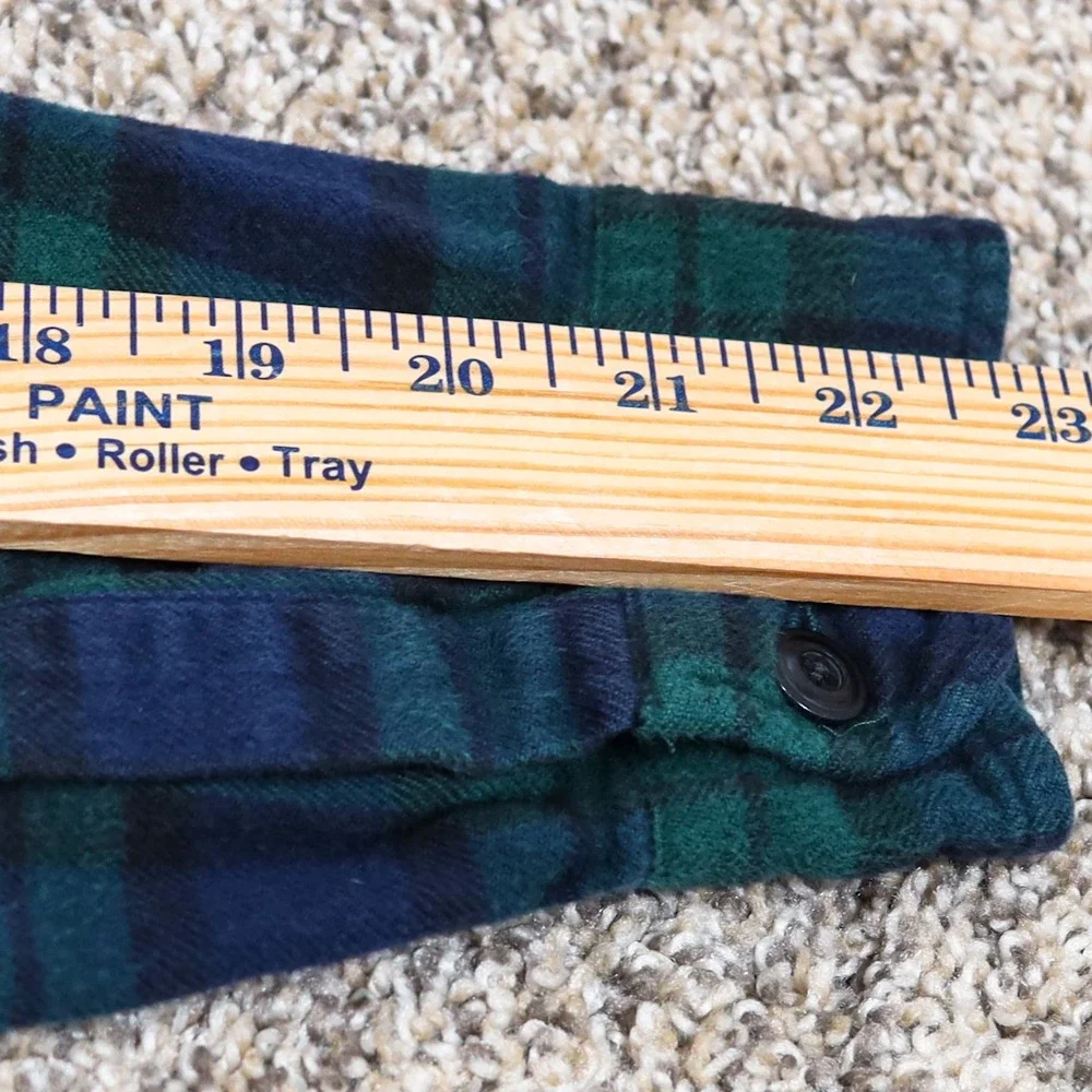 J.‎ Crew Classic Double Brushed Midweight Flannel Shirt Blue Green Plaid Size S